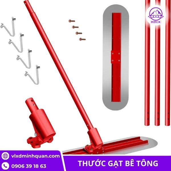 Thước Nhôm Gạt Bê Tông Cán Dài - Nhẹ, Bền, Dễ Sử Dụng